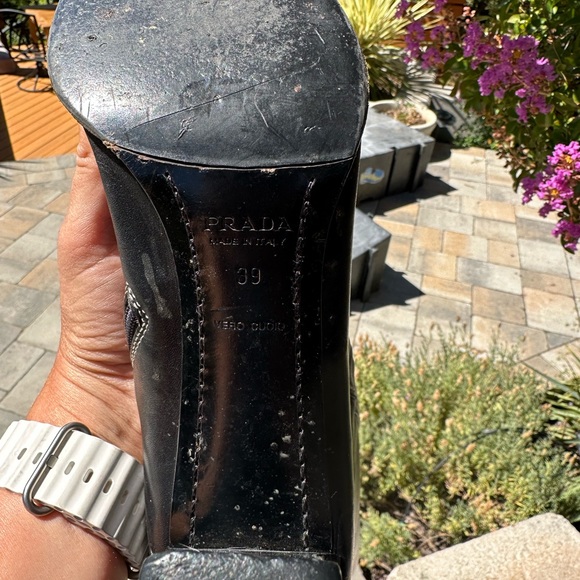 Prada black knee high boots with white stitching - great condition- no tears - - Picture 5 of 6